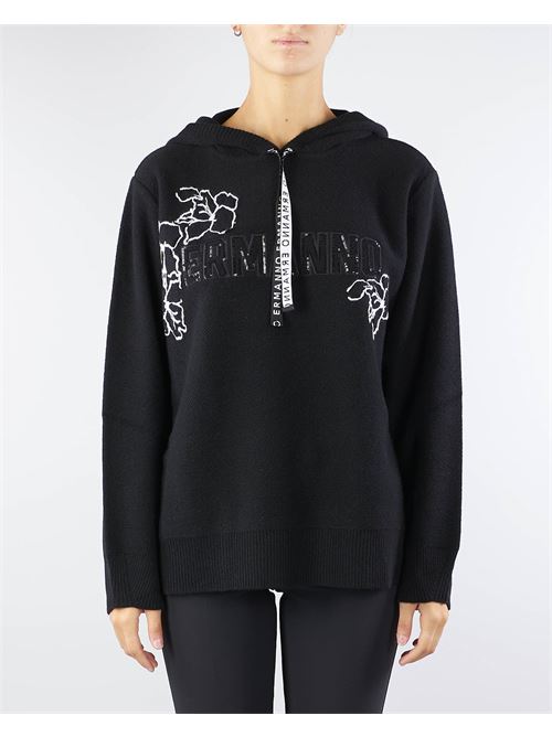 Sweater with hood, logo and embroidery Ermanno by Ermanno Scervino ERMANNO BY ERMANNO SCERVINO | Sweater | D45EM031E84MF099